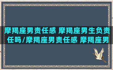 摩羯座男责任感 摩羯座男生负责任吗/摩羯座男责任感 摩羯座男生负责任吗-我的网站